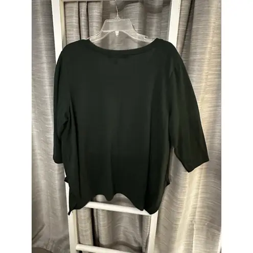 French Laundry Women's Dark Green Crew Neck Sweater 2X