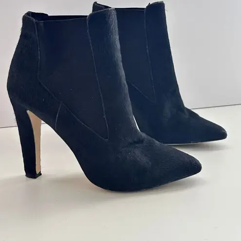 Ava & Aiden Ankle Boots Size 8.5 Black Faux Fur 4in Heel Goth Y2K Witchy Cosplay