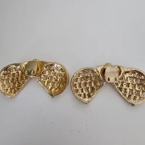 Vintage 90s Maximalist Shoe Clips Aurora Borealis Bow Butterfly Bug Rhinestones Blue