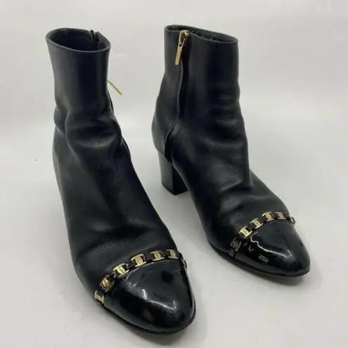 Salvatore Ferragamo Msrp$730 Booties W/ Gold signa