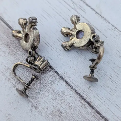 Vintage Screw On Earrings Unusual Dangle