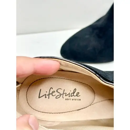 Life Stride Boots Womens Size 6.5 Black Microsuede Ankle Booties NEW