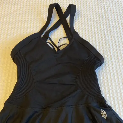 Free People NEW!  MOVEMENT Good Karma Mini Dress Size XS/S BLACK Tennis Athletic