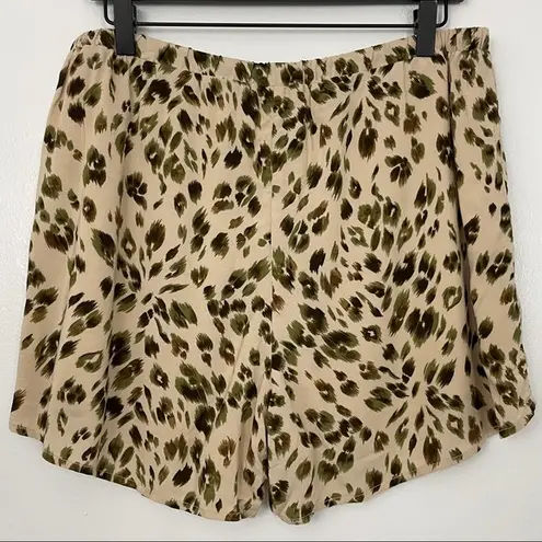 Heartloom New Leopard Animal Print Pull On Soft Shorts Miena Khaki