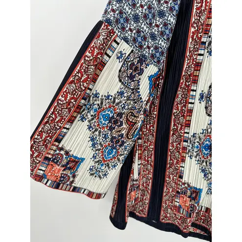 Fig and Flower Womens Pleated Artsy Top Size L Flare Sleeves Boho Unique Hippie Size L