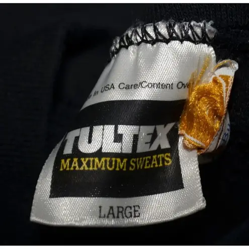 Tultex Vintage Hand Crafted Black Christmas 3-D Reindeer Sweatshirt Size L Granny Core