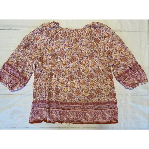 Adrienne Vittadini  Blouse 1X Floral Multi Color 3/4 Sleeve Blouse (c)