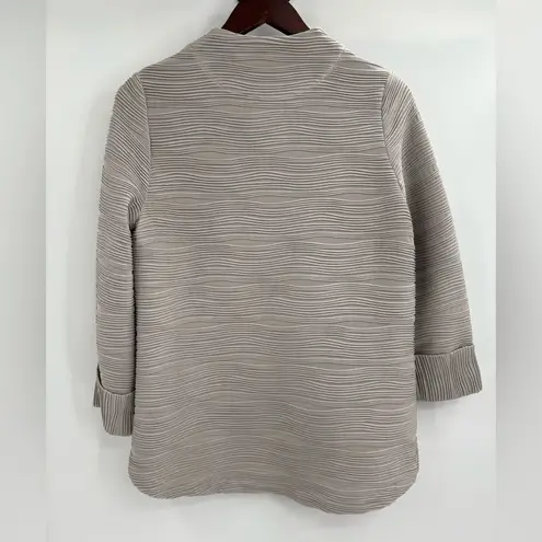 Ic collection textured lag n and look grey Foil Asymmetric Jacket in Gray small