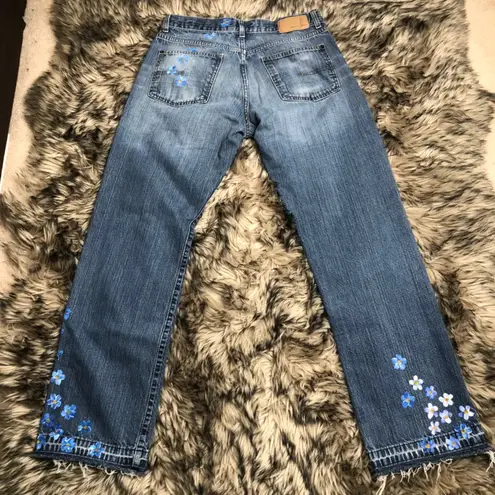 Handpainted Highwaisted Jeans Blue Size 32