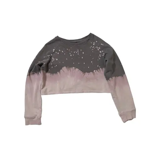 Brooklyn Karma  Charcoal/LilacTie Dyed Sit Back & Relax Crop Sweatshirt S…