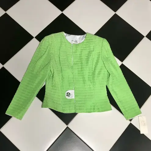 After Five NWT Vintage Lime Green Blazer Jacket Crystal Bejeweled Pistachio sz M