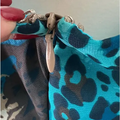 Robbie Bee Multi Animal Print Sleeveless Maxi Dress Teal Strap Dress 12