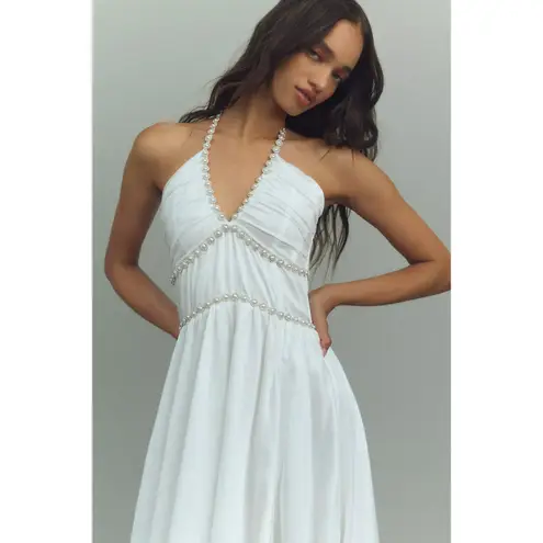 V. CHAPMAN NWT The Scarlette Halter Maxi Dress in White Size 6