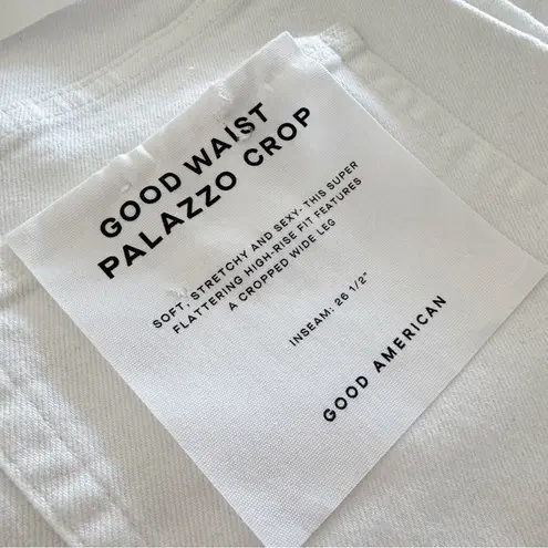 Good American NWT  Jeans Good Waist Palazzo Crop Wide Leg in White Size 10/30
