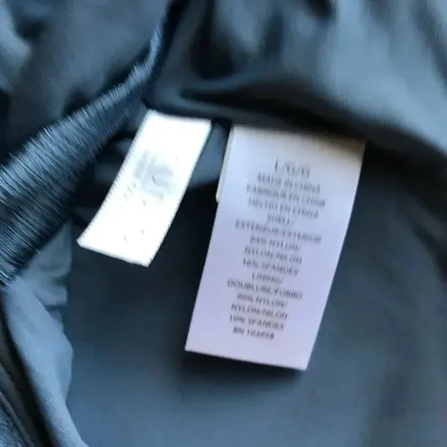 Anne cole Scoop-Neck Blue Shiny Bikini Top NWT L