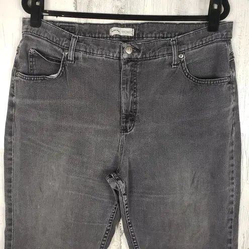 Riders By Lee  Stone Washed Black Denim Relaxed Cropped Jeans Women's Size 18P