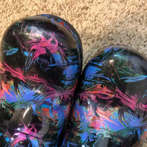 Dansko Black and Pink Mules with Chunky Sole paint splatter design sz 38