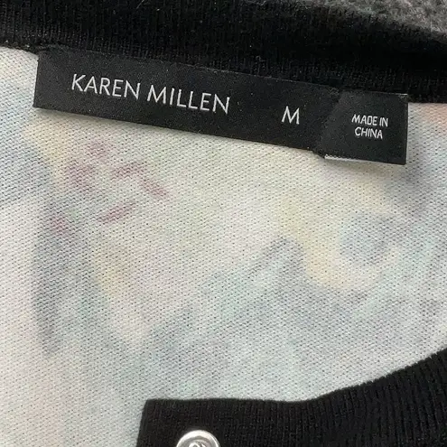 Karen Millen Tropical Palm Print Button Down Cardigan Women’s Size M Medium