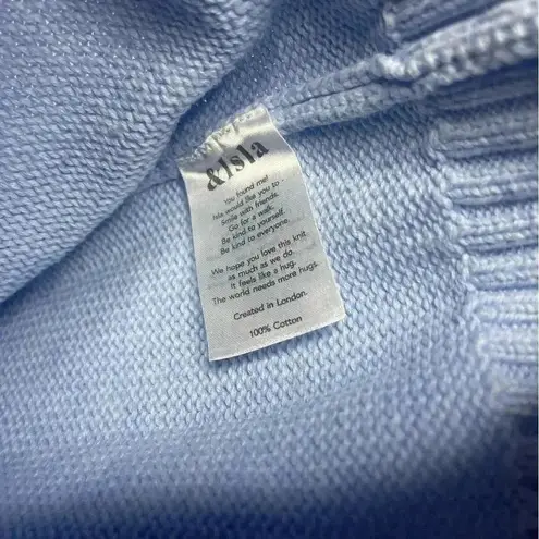 &Isla Blue Cable Sleeve Sweater Size Medium