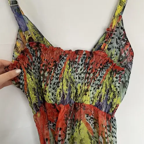 Cute Options colorful sheer rayon dress maxi dress v