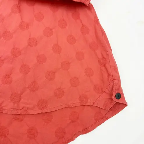 Dress To Kill Textured Cotton Split Back Tunic Lagenlook Rust Relaxed Button Size undefined