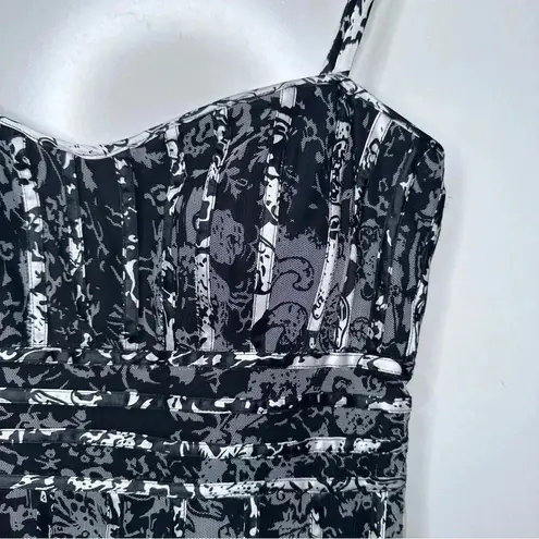 JS Collections  Black Fit and Flare Tulle Corset Dress Size 8