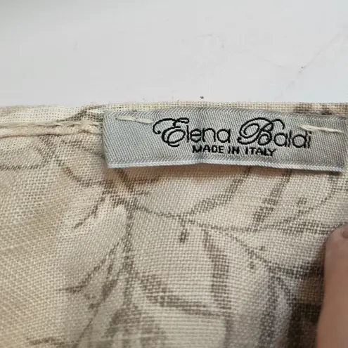 Elena Baldi Linen Duster Lace Floral Patterned Cream Kimono Made In Italy M