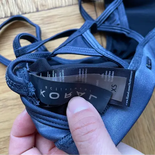 Koral grey shiny strappy Element sports bra XS athleisure/festival/raves/yoga