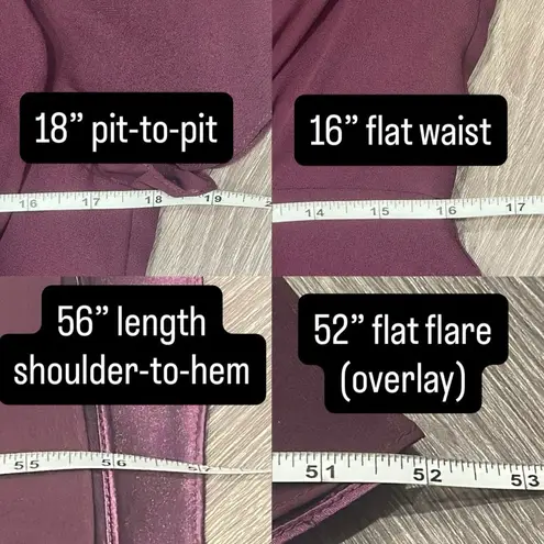 Joanna August Plum Chiffon Flutter Sleeve Maxi Bridesmaid Wedding Guest Dress