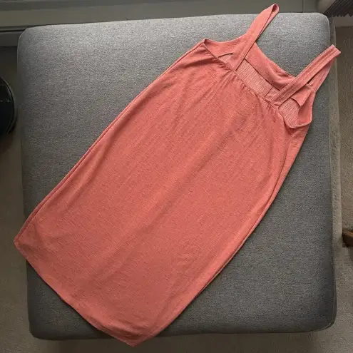 ZARA  Coral Button Down Sleeveless Maxi Dress Large