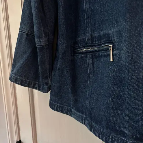 NorthStyle Denim Chore Coat Plaid Flannel Blue Green Lined Barn Jacket Size XL