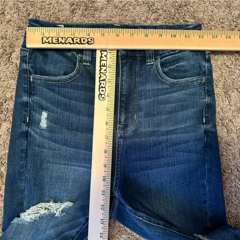 American Eagle  distressed Curvy Super High Rise Jeggings dark wash size 4