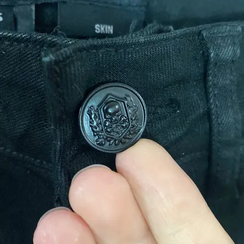 The Kooples skin soft denim coated black skinny jeans size 25