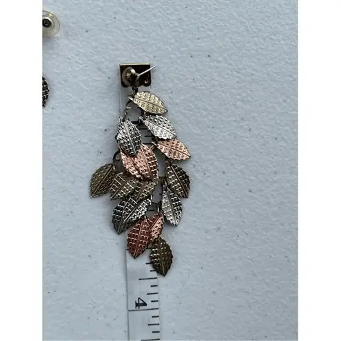 Vintage Leaf Dangle Earrings Chandelier Statement Fashion Jewelry Gold