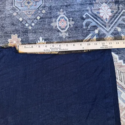 J. Jill Navy 100% Linen Drop Shoulder V