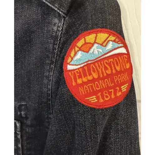 Mcguire Skywalker Jacket Small Black Patches Suede Fringe Western Festival Rodeo