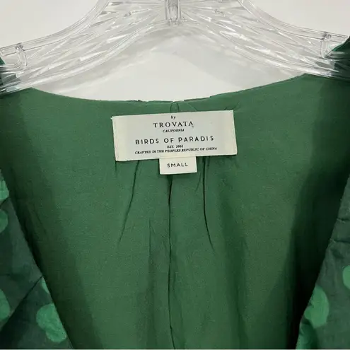 Trovata Birds of Paradis Marcella Cotton Mini Dress in Clover Patch Green