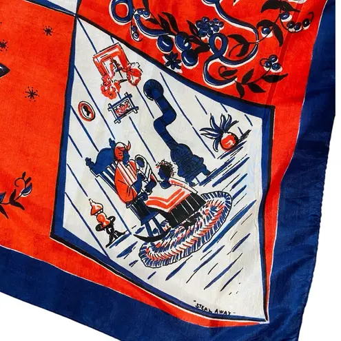 VINTAGE Silk Spiritual Gospel Song Scarf Red