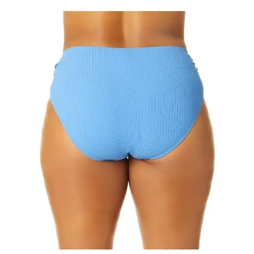 Time And Tru  Women's Mid Rise Ribbed Swim Bottom plus size 3x light cloud blue