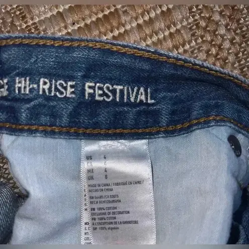 American Eagle  Women's Vintage Hi-Rise Festival Destroyed Denim Shorts, Size 4
