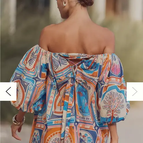 Farm Rio NWOT  x Anthropologie Off-The-Shoulder Cover-Up Mini Dress