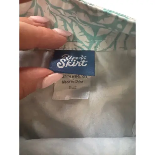 Rip Skirt Womens Small Blue White Floral Leaf A Line Casual Skirt