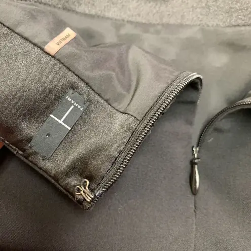 T Tahari Womens Midi Skirt Bramble Ruffle Hem Tulle Trim Career Black Size 4