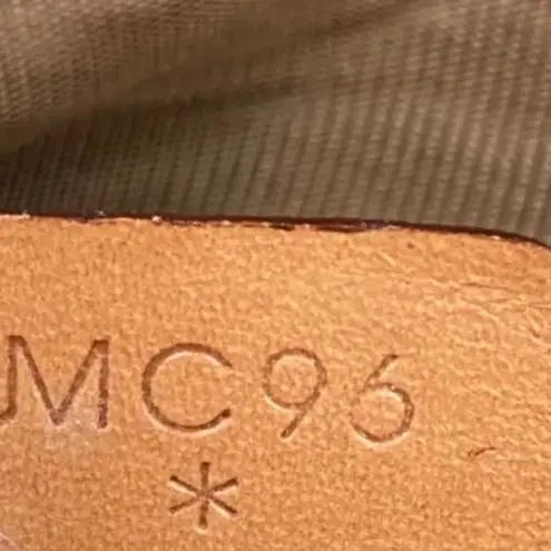 CELINE Macadam Blason Triumph Dark Brown Hand Bag Leather Stripes Authentic