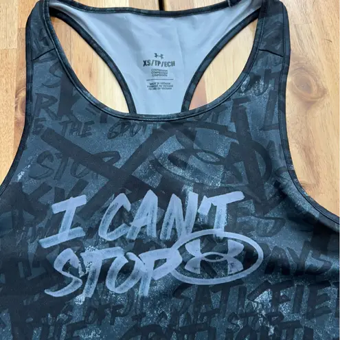 Under Armour  XS Fitted Compression Tank Top “I Can’t Stop” Black