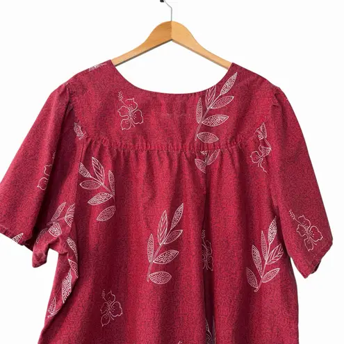 Anthony Richards Women's Red Floral Hawaiian MuuMuu House Dress Pockets 3XL Plus Size 3X