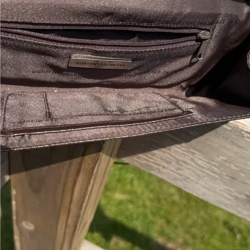 Valerie Stevens Brown Leather & Leopard Calf Hair Evening Shoulder Clutch Bag