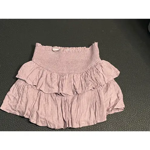 MIOU MUSE Smocked Ruffle Tiered Mini Skirt Lavender Purple Size M Size M