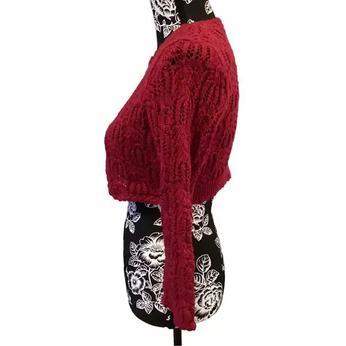 The Limited Vintage Y2K  Cropped Cardigan Sweater Knit Crochet