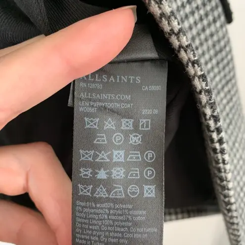 ALLSAINTS Leni Puppytooth Mid Length Coat Womens US6